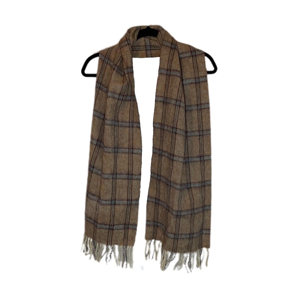 Vintage 100% Lambs Wool John Hanly & Co Woven in Ireland Scarf with Fringe